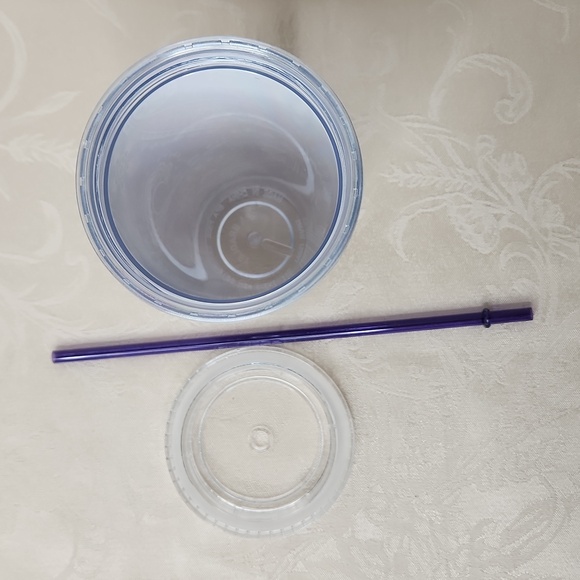 Vera Bradley 20oz purple teal paisley print tumbler with straw - Picture 6 of 7